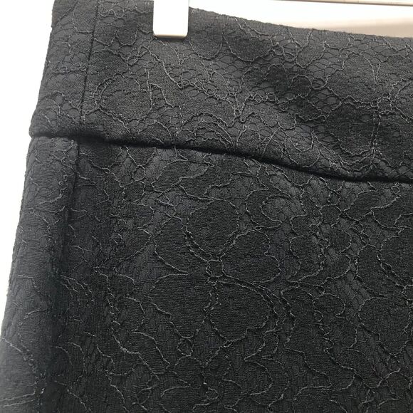 Elle Pants Womens 8 Black Lace Ankle Flat Front Slim Skinny Leg Side Zip Retro - Picture 2 of 11